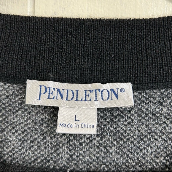 PENDLETON Women Black Gray Metallic Sweater Merino Lambs Wool Sweater Size Large - Picture 11 of 12